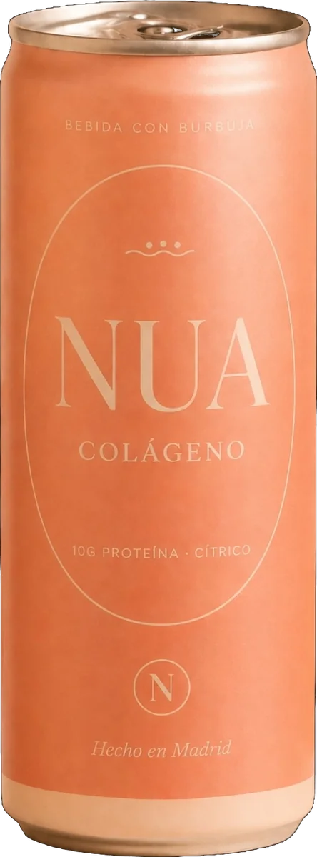 Lata de NUA — bebida con burbuja, 10g de proteína de colágeno, toque cítrico